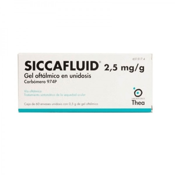 Siccafluid, 2,5 mg/g-0,5 g x 60 gel oft gta