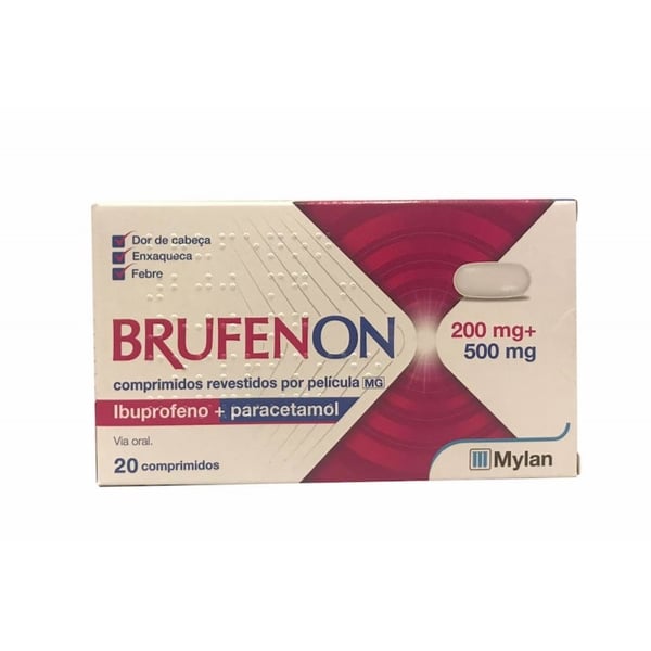Brufenon MG, 200 mg + 500 mg Blister 20 Unidade(s) Comp revest pelic