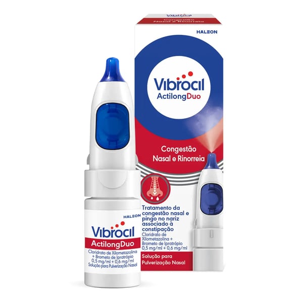 Vibrocil ActilongDuo , 0.5 mg/ml + 0.6 mg/ml Frasco 10 ml Sol pulv nasal