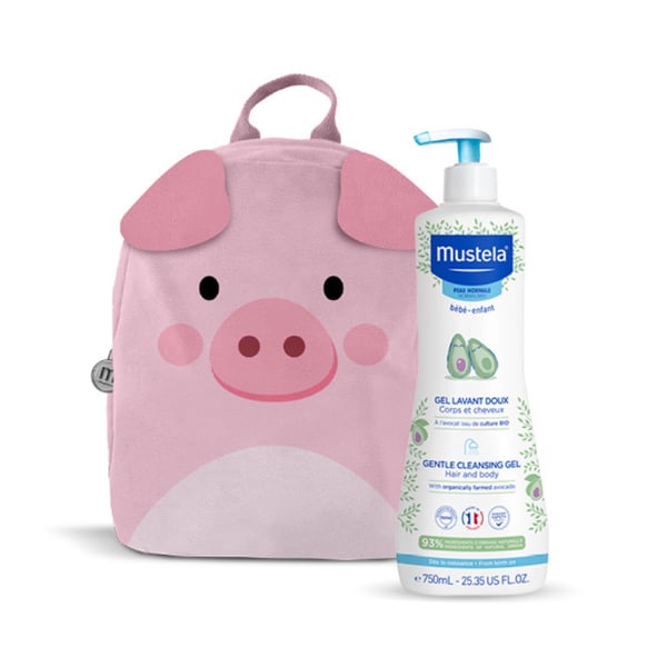 Mustela Espuma de Banho Multissensorial Bebé 750ml + OFERTA Mochila Porquinho