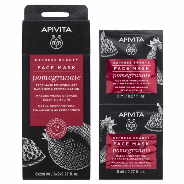 Apivita Express Beauty Máscara Iluminadora Revitalizante Romã 8ml x2