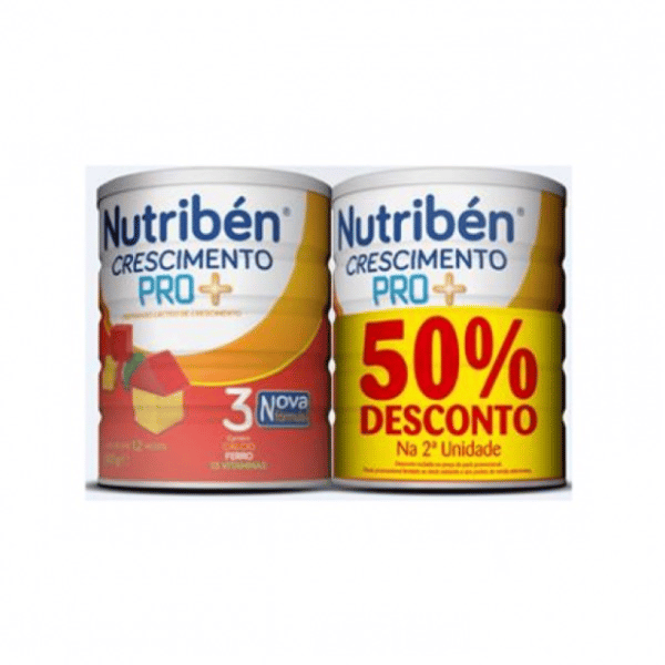 Nutribén Crescimento Pro+ 2x800g desconto 50% na 2 unidade