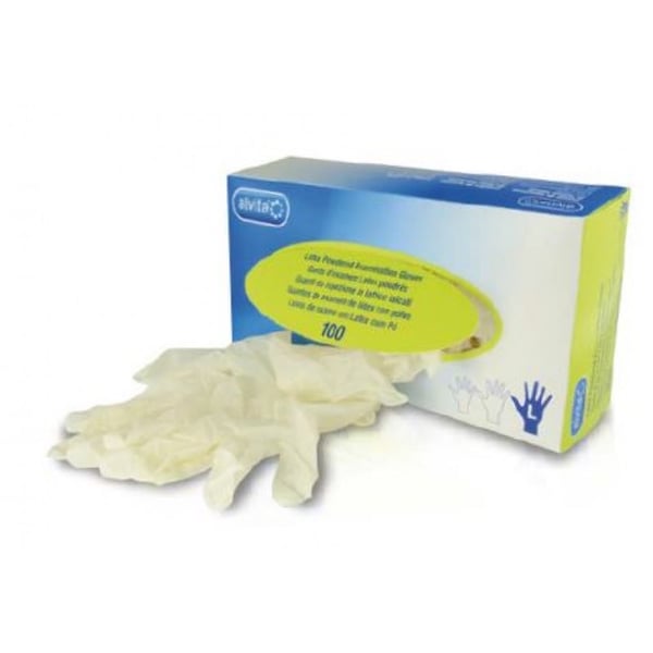 Alvita Luvas Latex com Pó Tamanho L x100