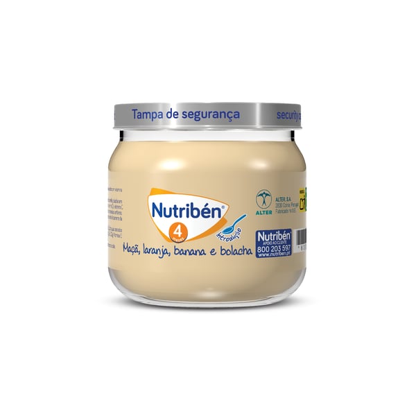 Nutribén Boião 4 Maça Laranja Banana Bolacha 120G