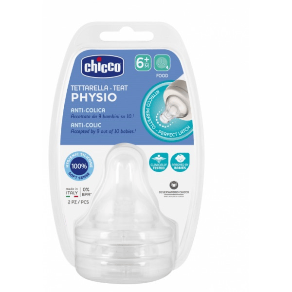 Chicco Physio Tetina Silicone Papa x2 6m+