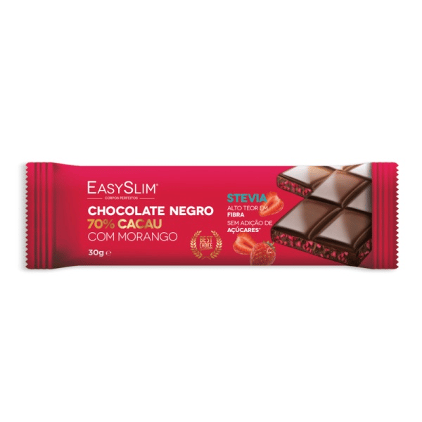 EasySlim Chocolate Negro 70% Cacau com Morango 30g