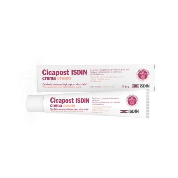 ISDIN Cicapost 50G - Creme reparador para melhorar o aspeto das cicatrizes.