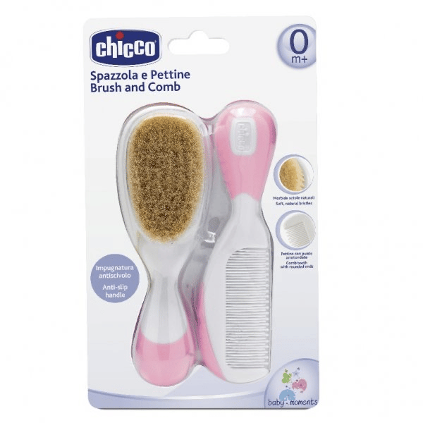 Chicco Kit Escova e Pente Cerda Rosa