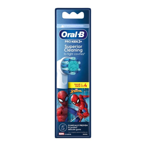 Oral-B PRO Kids3+ Spiderman Recargas Escova Elétrica x4