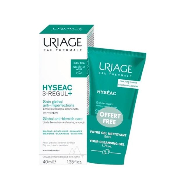 Uriage Hyseac 3-Regul 40ml + Gel de Limpeza 50ml