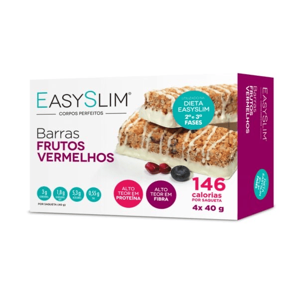 Easyslim Barras Frutos Vermelhos 40g x4