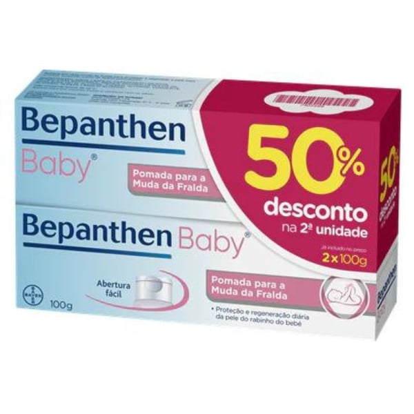 Bepanthene Baby Pomada Muda Fralda 100Gx2 Desconto 50% 2a Unidade