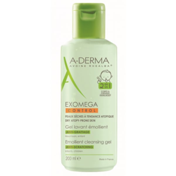 A-Derma Exomega Control Gel Corpo e Cabelo 200ml