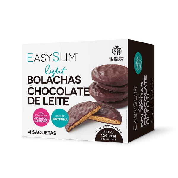 Easyslim Light Saquetas Bolachas Chocolate e Leite 26g x4