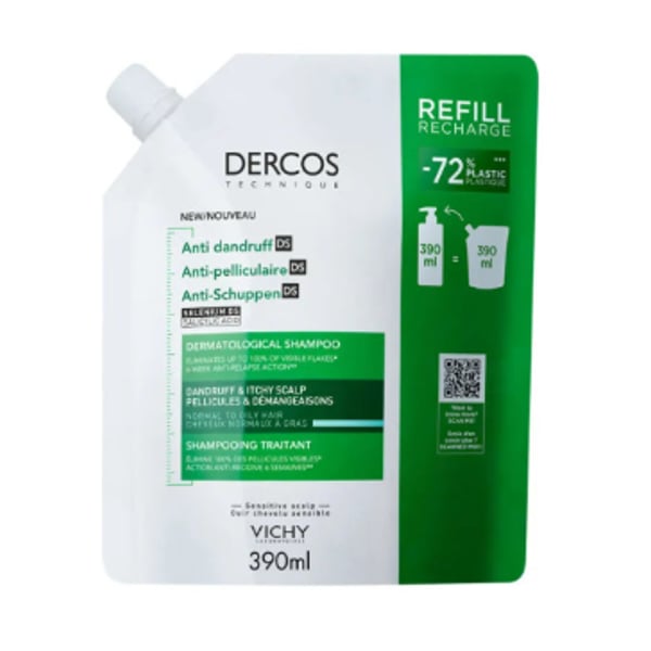 Dercos Anticaspa Champô Caspa Oleosa Refill 390ml