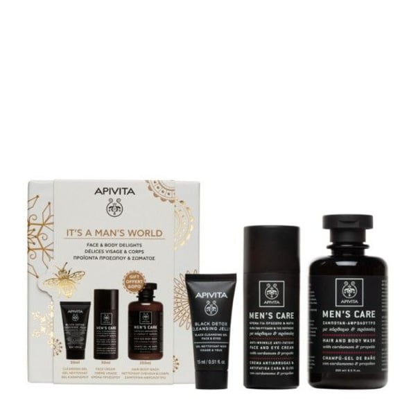 Apivita Homem Creme Rugas 50ml + Gel Limpeza 50 ml + Oferta Champô/Gel Banho 250ml
