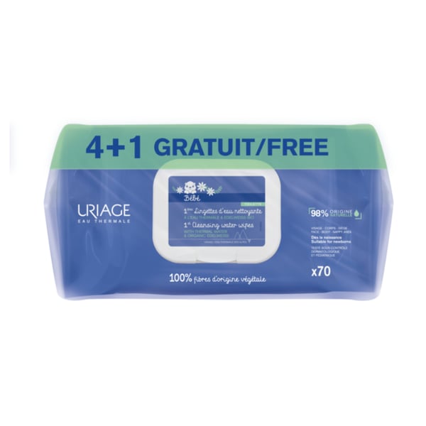 Uriage Bebé Pack Toalhetes Limpeza 4+1 x70