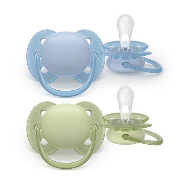 Philips Avent Ultra Soft Chupeta Azul e Verde 0-6M