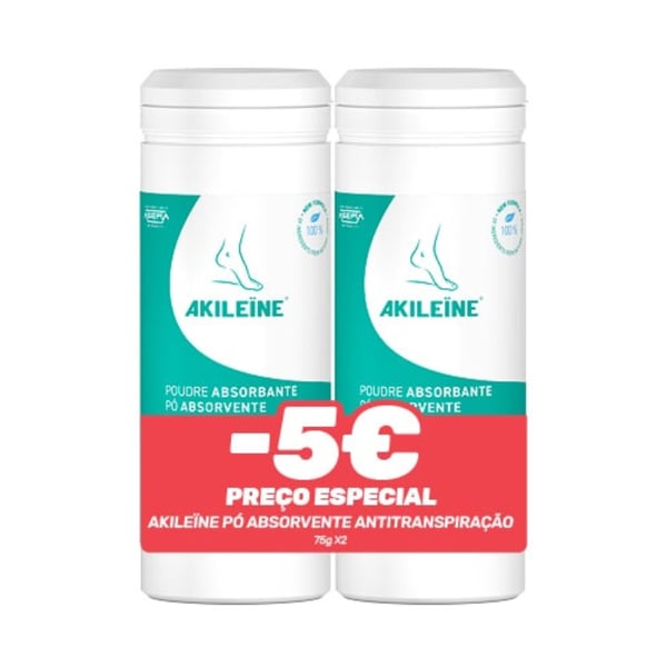 Akileine Pack Pó Antitranspirante Pés 2x75g | Preço Especial
