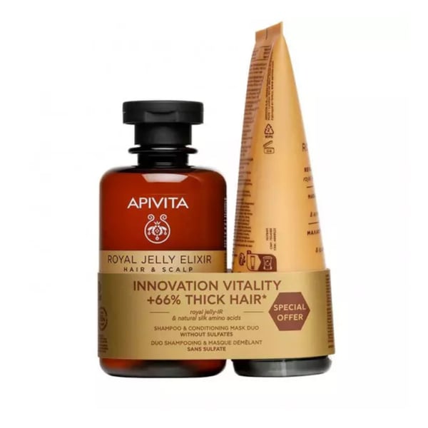 Apivita Royal Jelly Elixir Pack Champô 250ml + Máscara 150ml