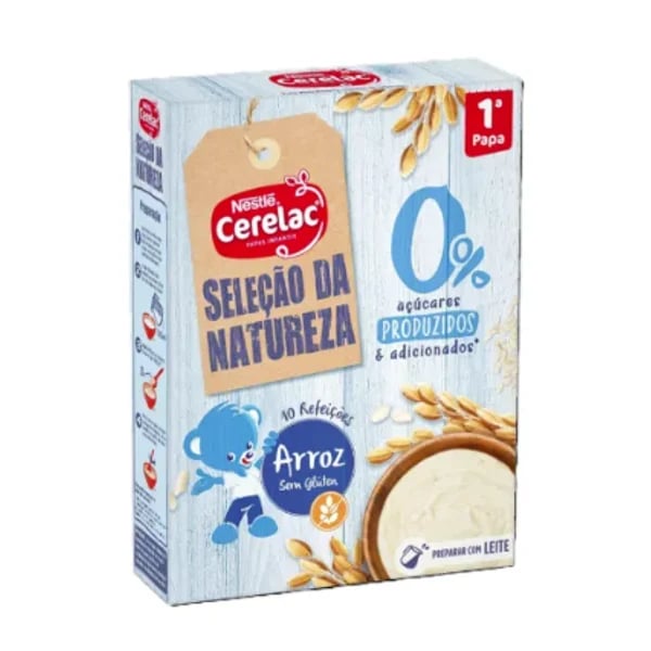 Nestlé Cerelac Papa não Láctea Arroz sem Glúten 180G