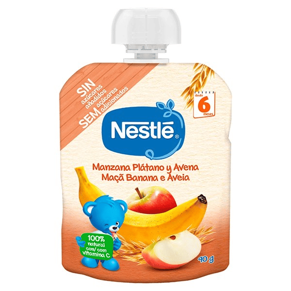 Nestlé Pacotinhos Maçã Banana Aveia 90g 6M+