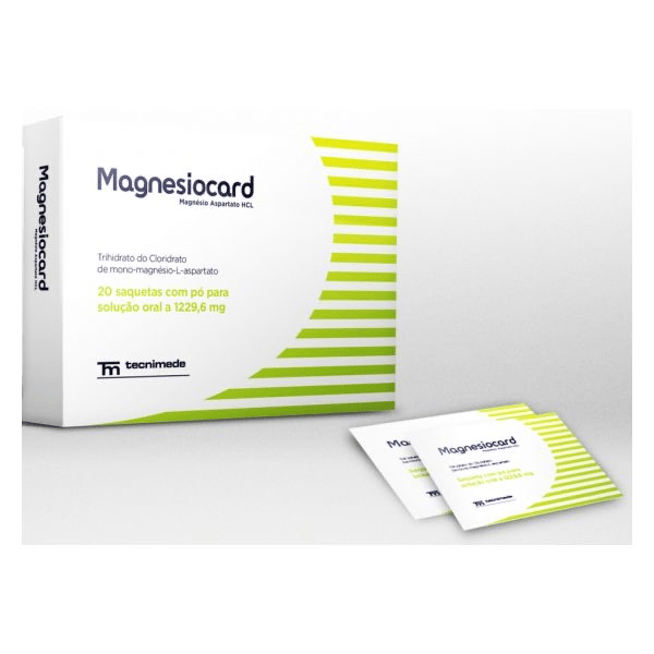 Magnesiocard, 1229,6 mg x 20 pó sol oral saq