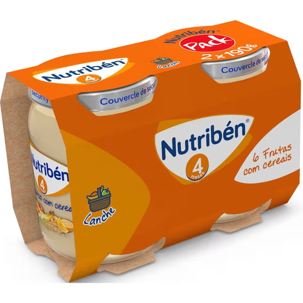 Nutribén Boião 6 Frutas com Cereais 190g X2